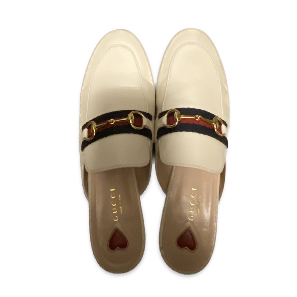 Gucci Princeton Leather Slipper White Size 38